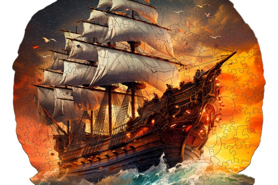 Träpussel – Segelbåt vid solnedgången 66d0eba7d4a2c
