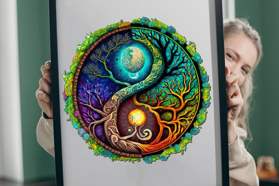 Harmony in Pieces: Utforska Yin Yang-symbolismen i träpussel 66d15e8629a3a