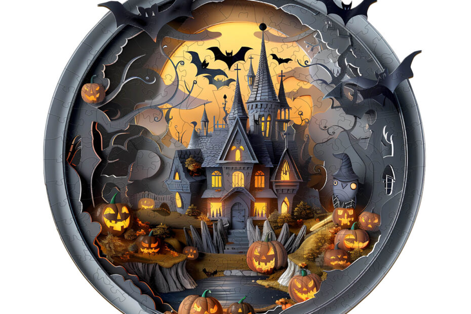Träpussel-3D Halloween Castle 3 66ec4a876f2b3
