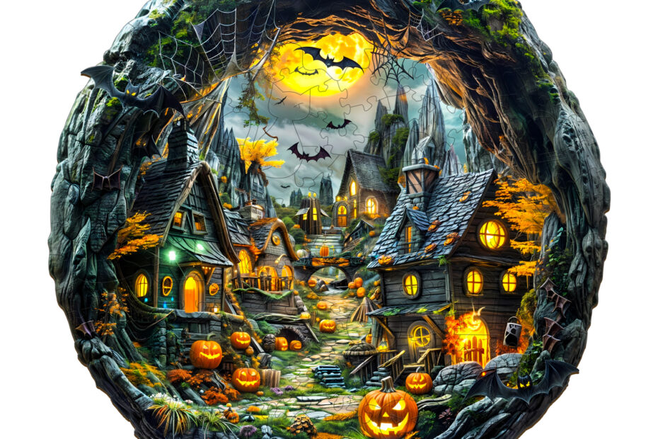 Trä pussel-3D Halloween natt 66dcd2b174cd5