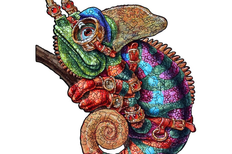 Pussel i trä – ADVENTUROUS CHAMELEON 66e80ffb45e0c