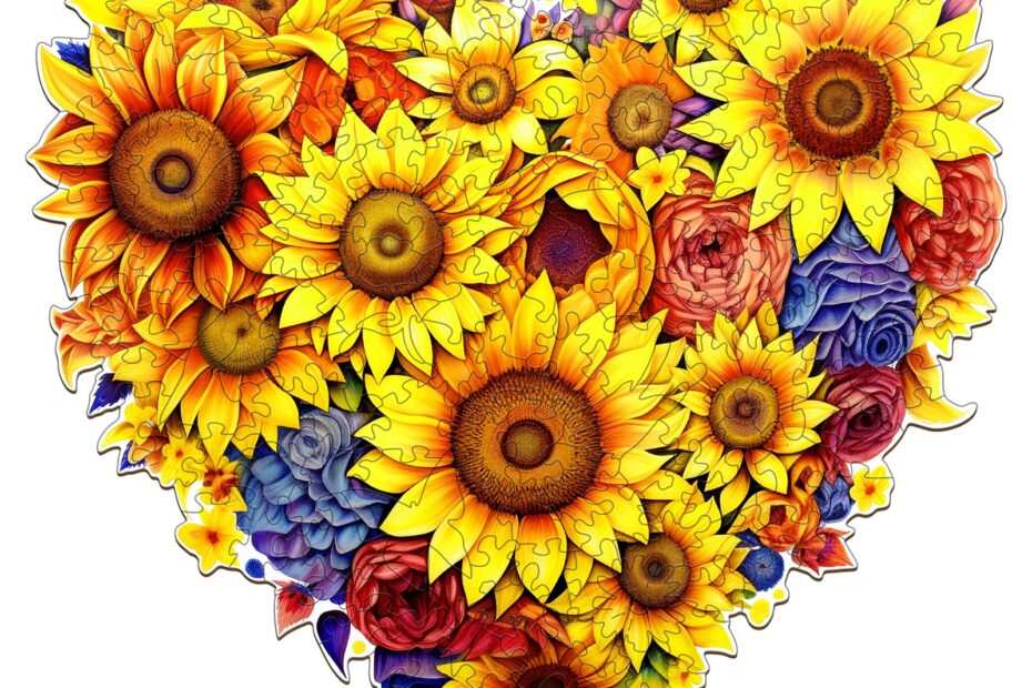 Träpussel – blommande solrosor 66e6da72c0e6d