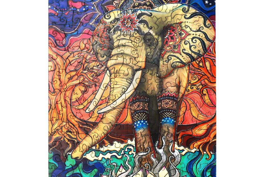 Pussel i trä-BOHEMIAN ELEPHANT 66dc18edc4a47