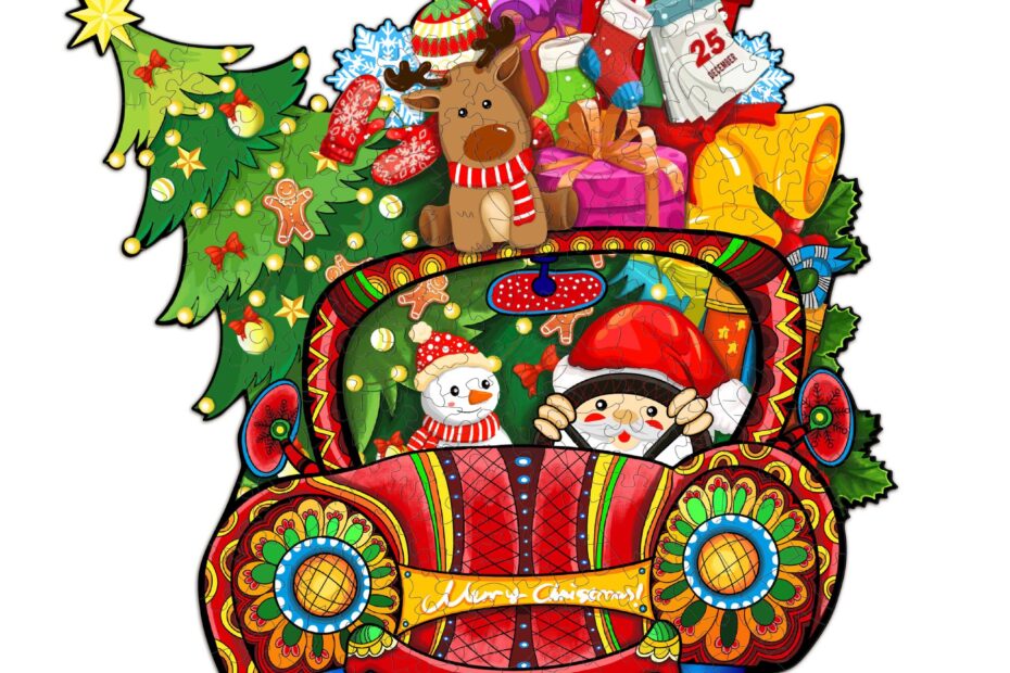 Pussel i trä-CHRISTMAS BIL 66d85a131725f
