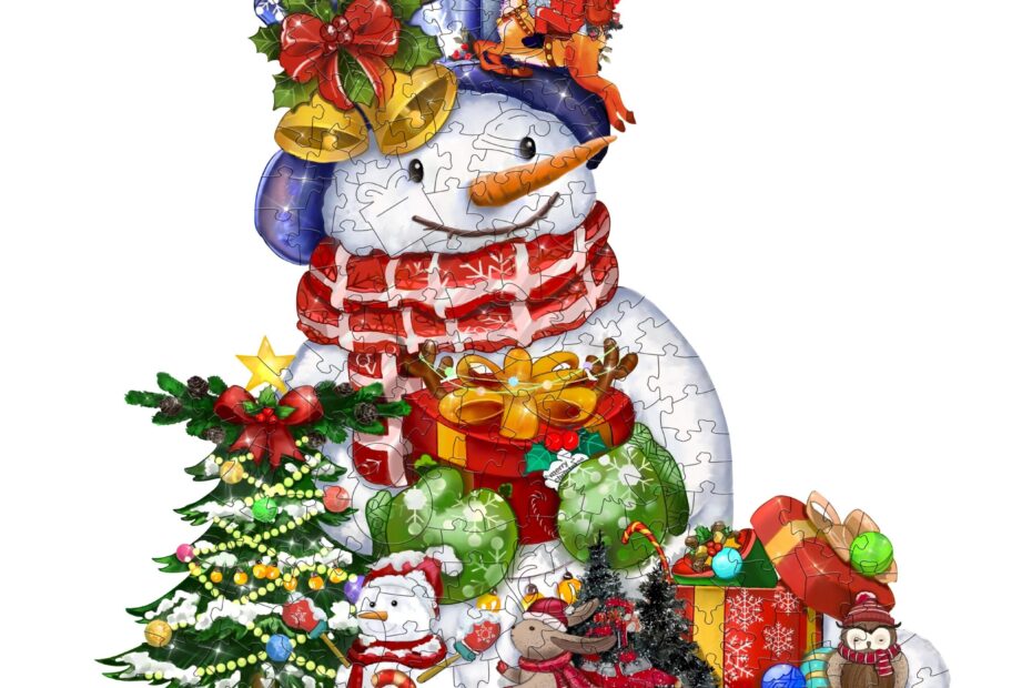 Pussel i trä-CHRISTMAS SNOWMAN 66eae198a2eb4