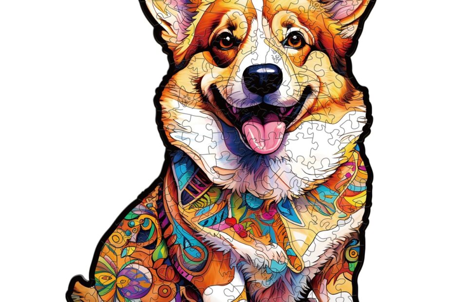 Pussel i trä-CLEVER CORGI-2 66e93ad643070