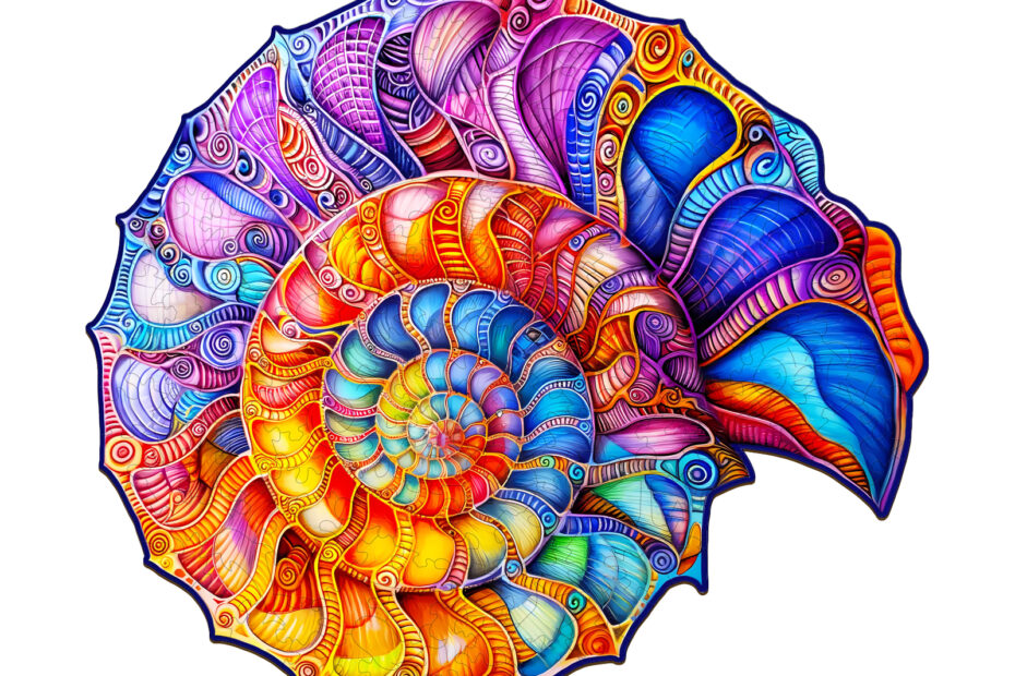 Träpussel – Färgglad Nautilus 66d5f4e040590