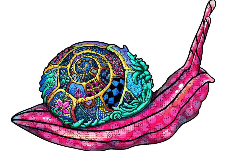 Pussel i trä-FÄRGGLADA SNAIL 66e857f66c886