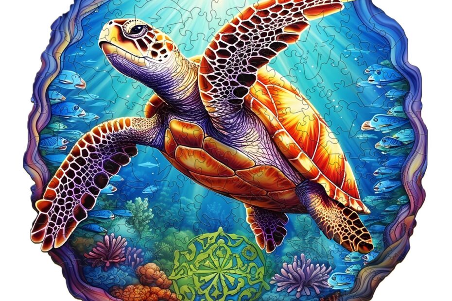 Pussel i trä-Djupa havet TURTLE-1 66d526a8f14e3