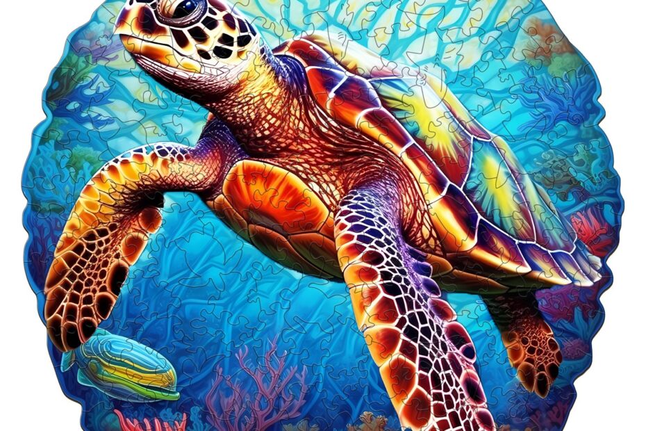 Pussel i trä-Djupa havet TURTLE-2 66da7c7834526