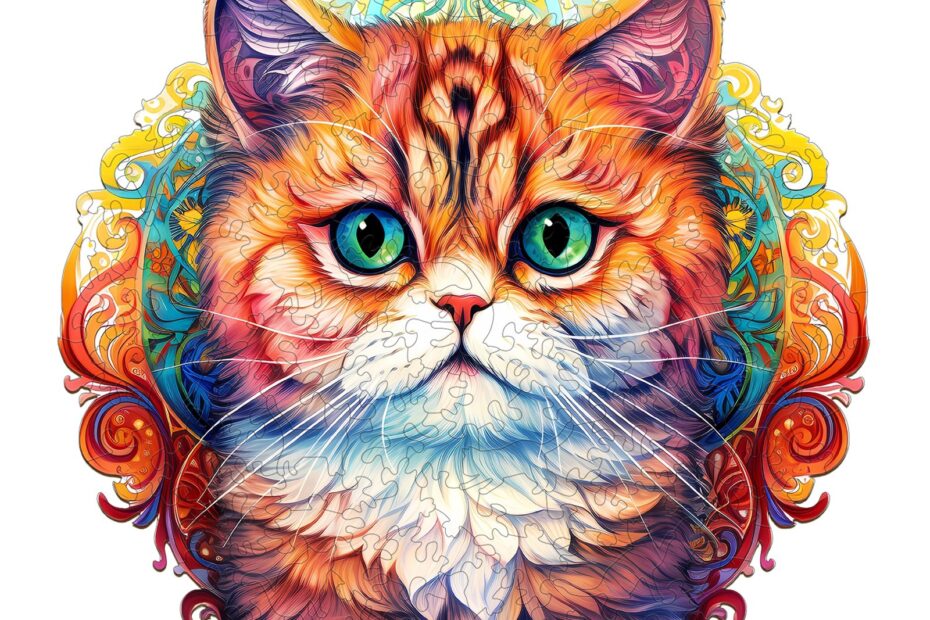 Pussel i trä-MANDALA CAT 66e687e44acee
