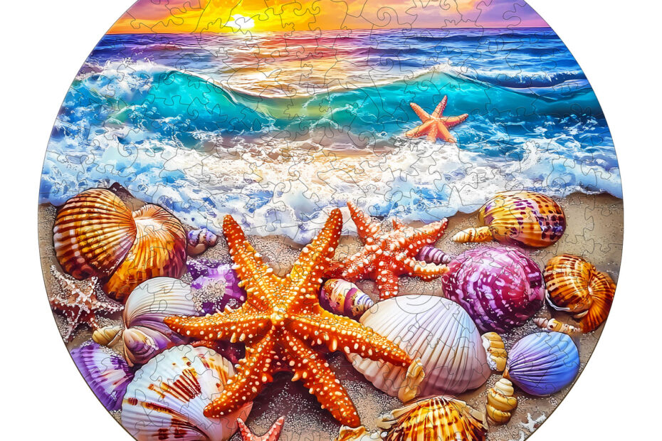 Trä pussel-Ocean och snäckor 66ea1dd15874d