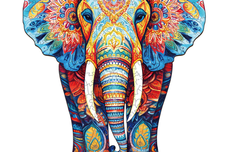 Träpussel – orange elefant 66e9c0d08b832