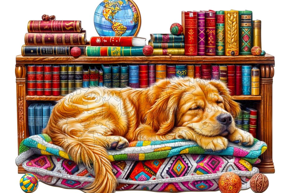 Träpussel-sovande Golden Retriever 66d5ff21d0c65