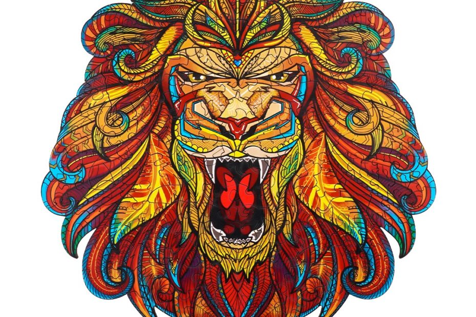 Pussel i trä-STATELY LION 66d5cc7271bd3