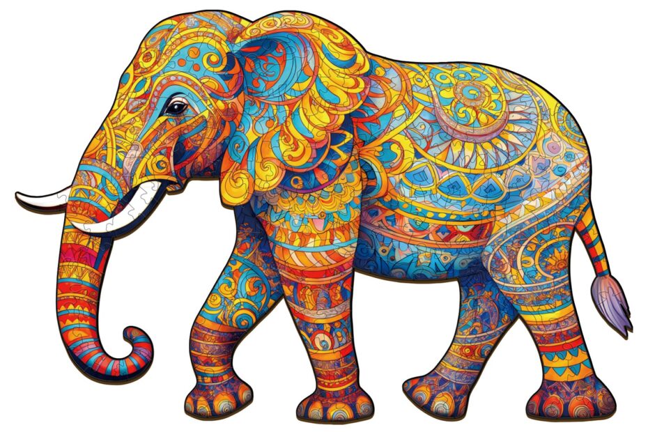 Träpussel – Walking Elephant 66d54fe76fadf