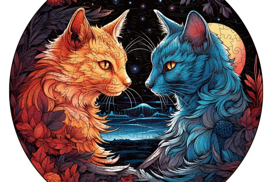 Pussel i trä – YIN YANG CAT-2 66d439d955951