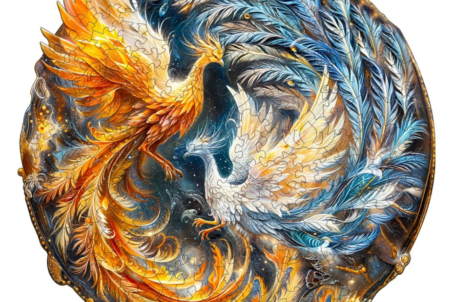 Pussel i trä – Yin Yang Phoenix 2 66e9263a98183